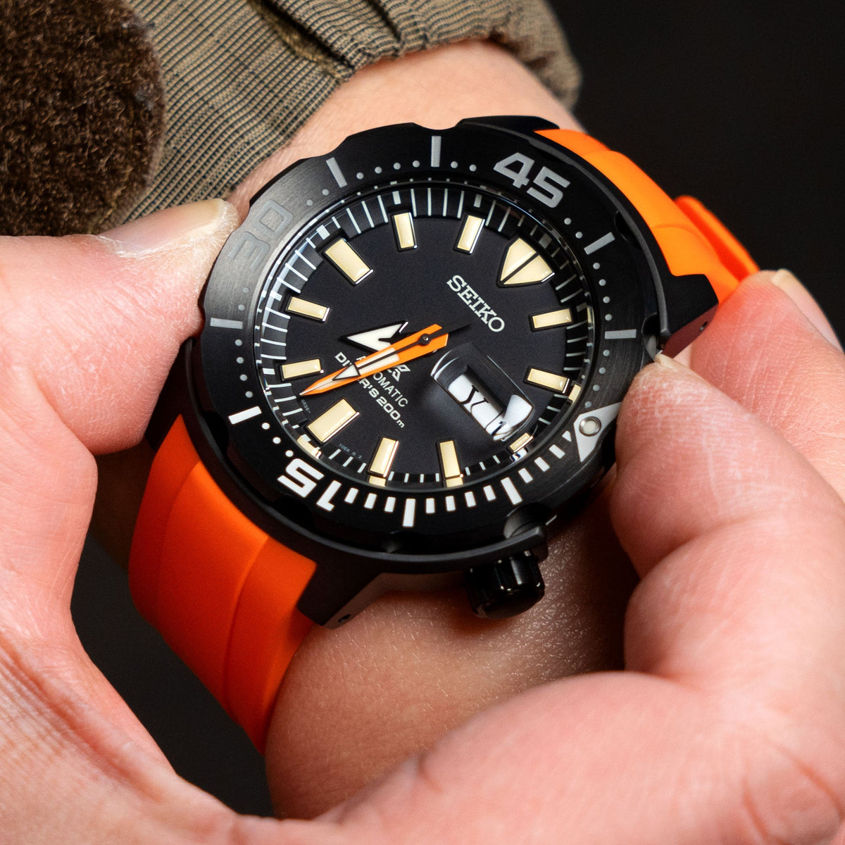 StrapXPro Lite - MX1A Rubber Strap for New Seiko Monster 4th Gen., Orange