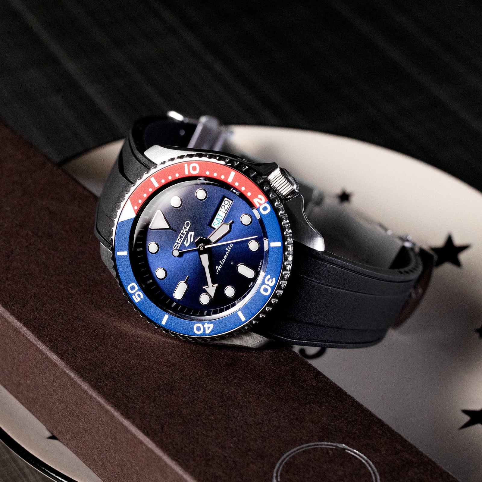 StrapXPro - SX1A Rubber Strap for New Seiko 5 Sport 5KX/GMT, Black