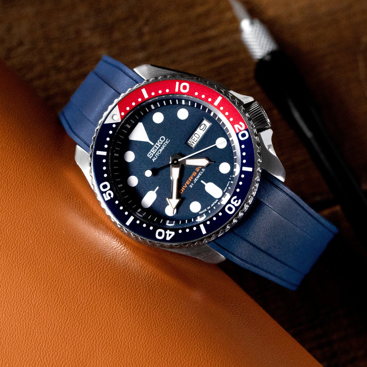 StrapXPro - SX1A Rubber Strap for Seiko SKX007, Blue